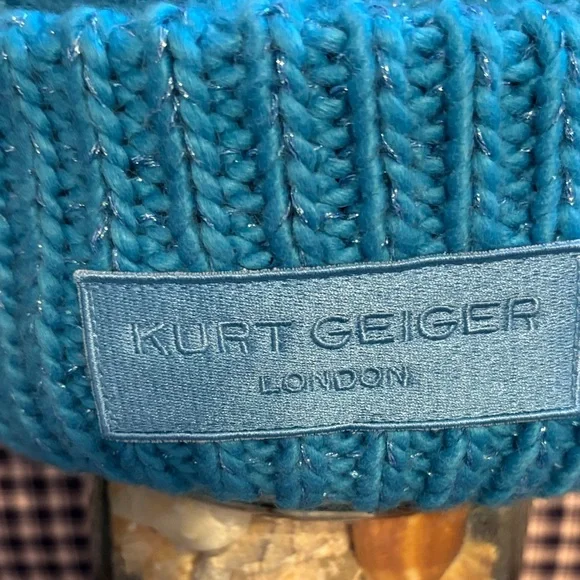 Kurt GeigerBlue sparkle Knit Beanie
